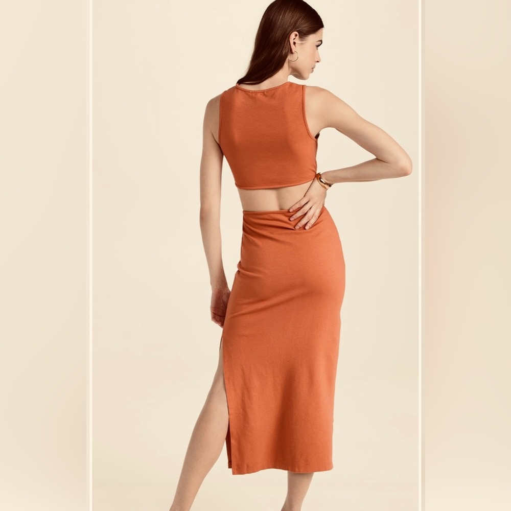 NWT SUNDRY Cutout Midi Dress – Effortlessly Chic & Fun - Picture 2 of 10